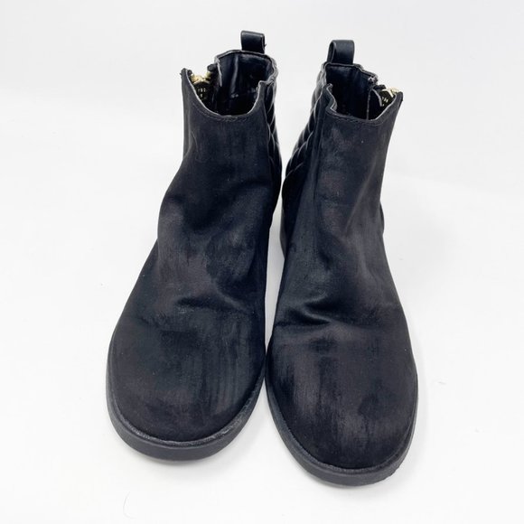 Steve Madden Womens Black Faux Suede Quilted Side Zip Bootie Size 7 - Picture 3 of 11
